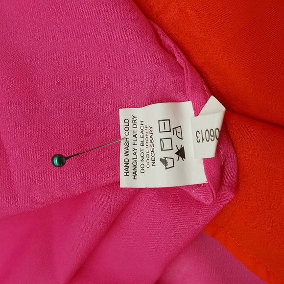 Mud Pie Medium Pink and Orange Shoulder Tie Swimsuit Cover Up Dress - Picture 7 of 9